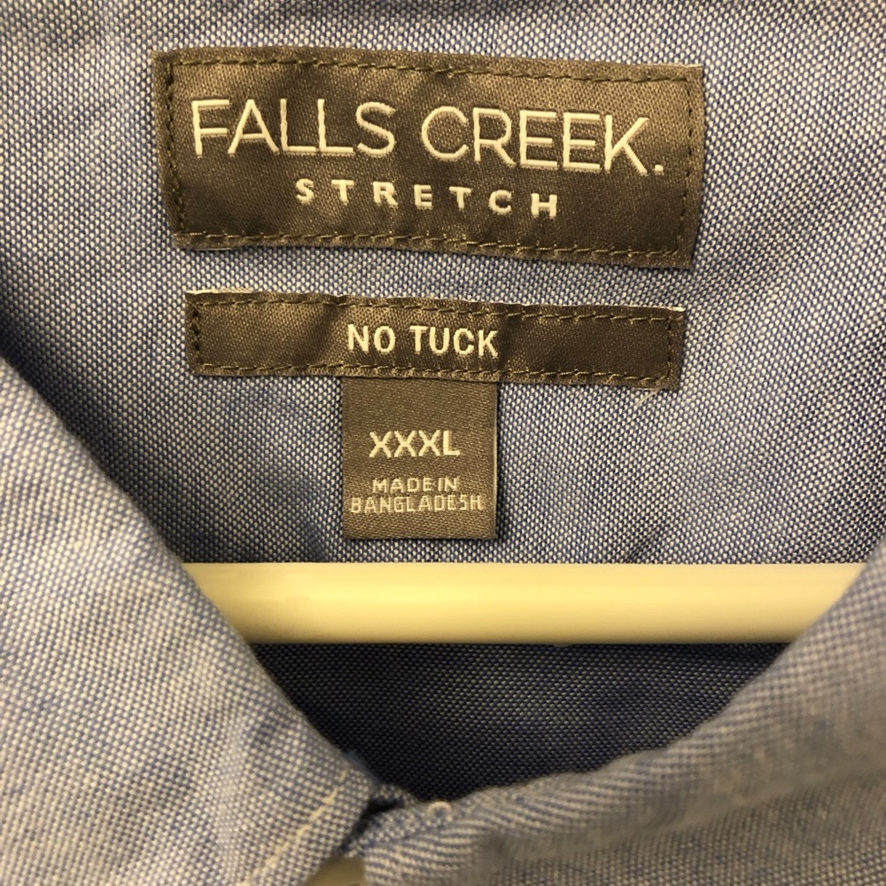 Falls Creek Stretch No Tuck Long Sleeve Button Shirt Size XXXL New with Tags